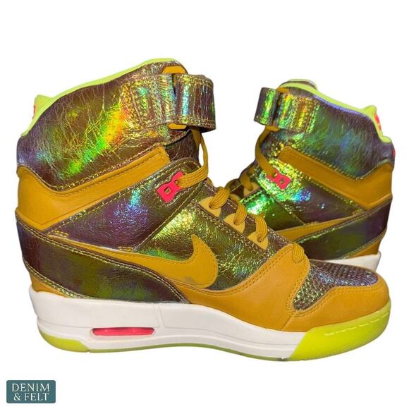 Nike Air Revolution Sky Hi QS World Cup Gold Trophy Pack Iridescent Sz 9 Rare - Picture 9 of 14